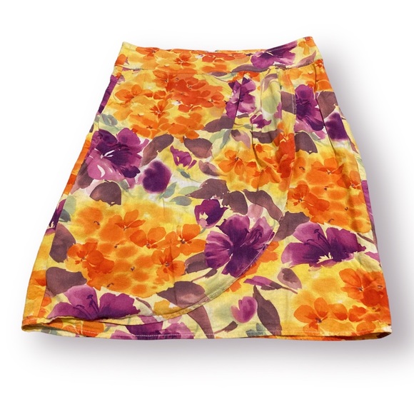 Size 12 Floral Skirt Christopher and Banks Summer Skirt with Flower Pattern - Picture 1 of 3